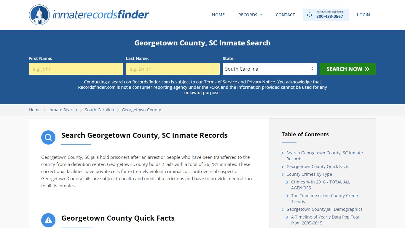 Georgetown County, SC Inmate Lookup & Jail Records Online