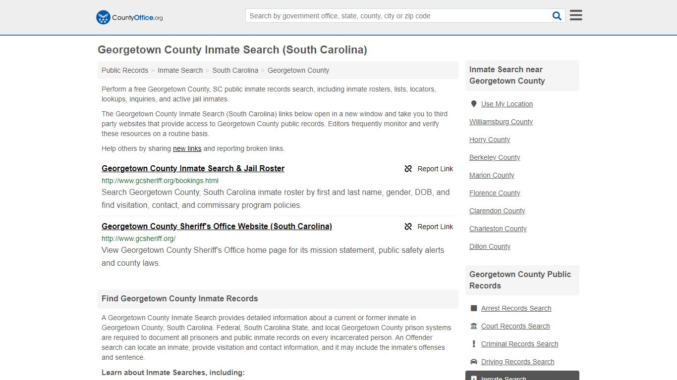 Inmate Search - Georgetown County, SC (Inmate Rosters ...